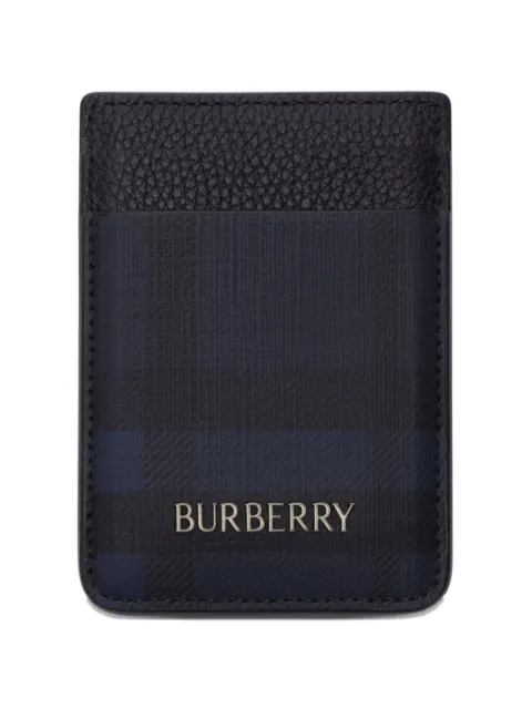 Burberry city check magnetic card case Blue 8130227