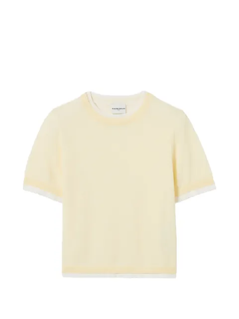 Claudie Pierlot contrast knit jumper Yellow CFPPU01307
