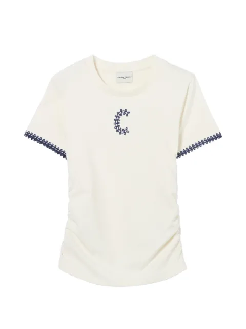 Claudie Pierlot Draped short sleeve T-shirt Neutrals CFPTS01093
