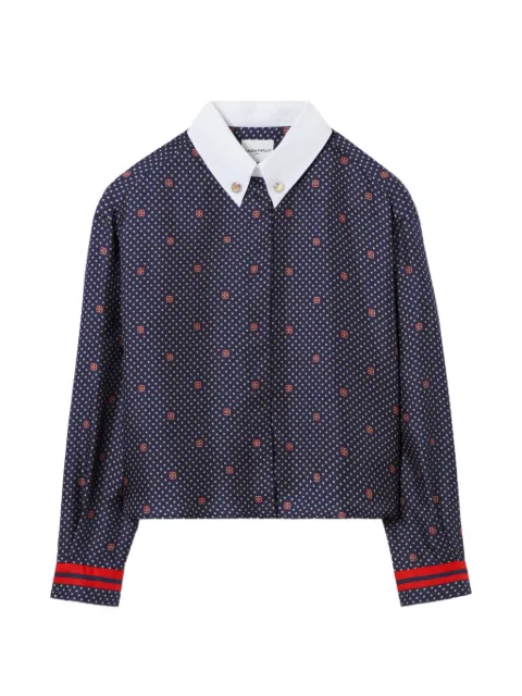 Claudie Pierlot printed silk shirt Blue CFPCM00592