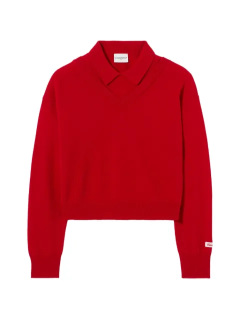 Claudie Pierlot V-neck wool jumper Red CFPPU01306