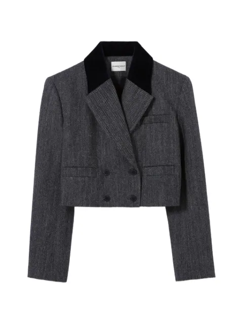 Claudie Pierlot Bi-material tailored jacket Grey CFPVE00602