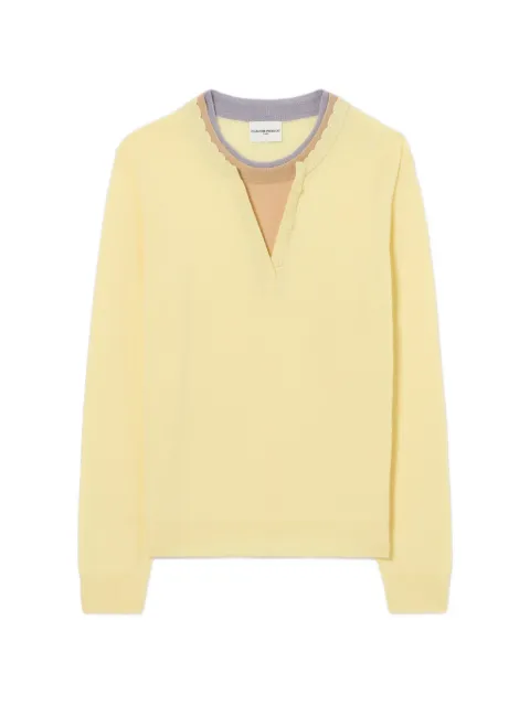 Claudie Pierlot Layered collar wool jumper Yellow CFPPU01330