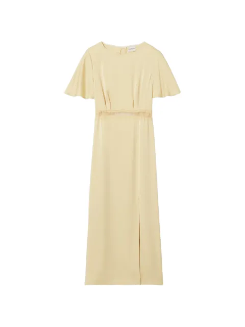 Claudie Pierlot lace-trim open-back midi dress Yellow CFPRO03108