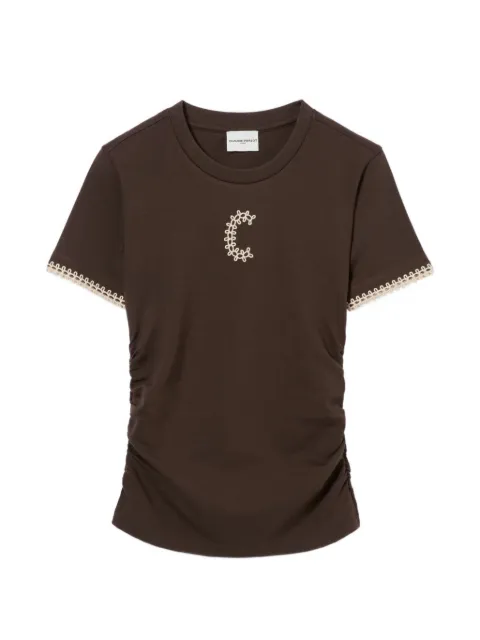 Claudie Pierlot embroidered T-shirt Brown CFPTS01093