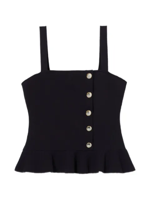 Claudie Pierlot ruffled knitted top Blue CFPTO01185