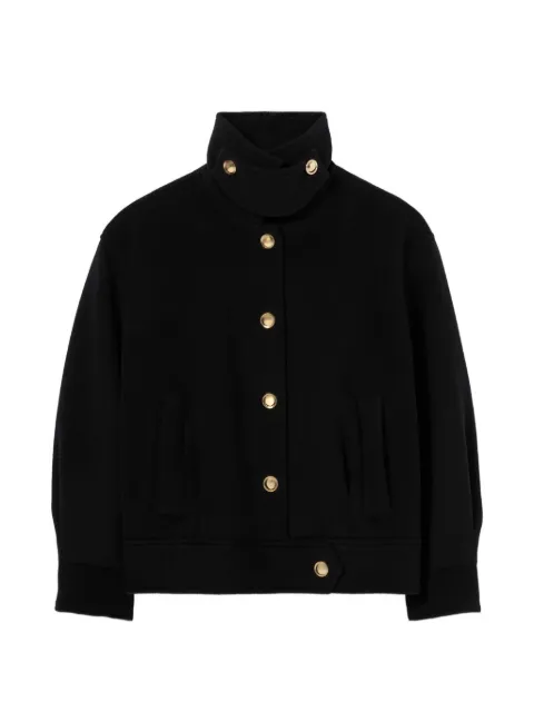 Claudie Pierlot short gold blouson coat Black CFPOU00807