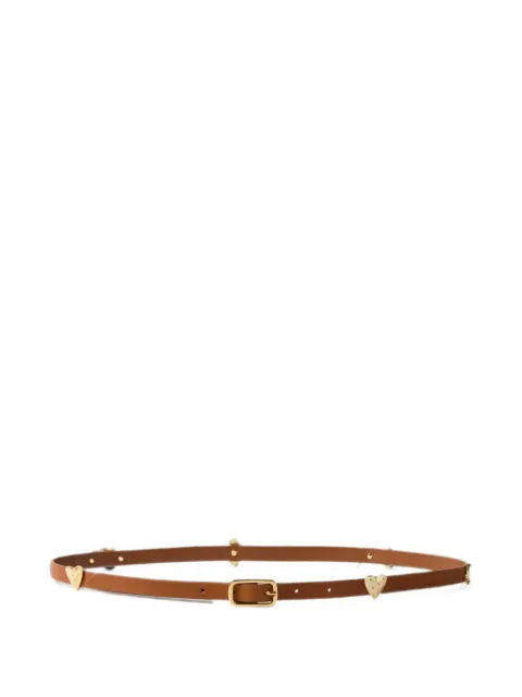 Claudie Pierlot vegetable-tanned leather charm belt Brown CFACE00315