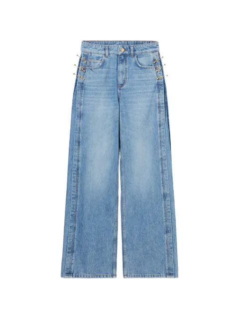 Claudie Pierlot organic cotton jeans gold details Blue CFPJE00387