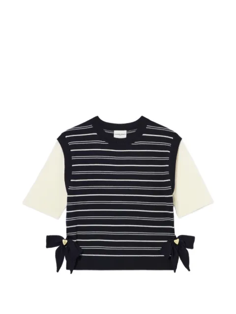 Claudie Pierlot striped knitted heart jumper Blue CFPPU01336