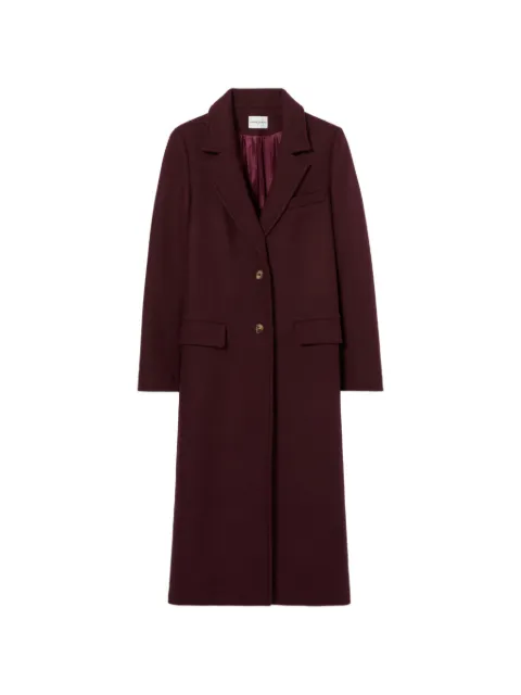 Claudie Pierlot Long wool blend coat Red CFPOU00816