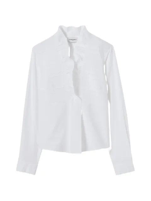Claudie Pierlot poplin top with ruffled collar White CFPTO01175