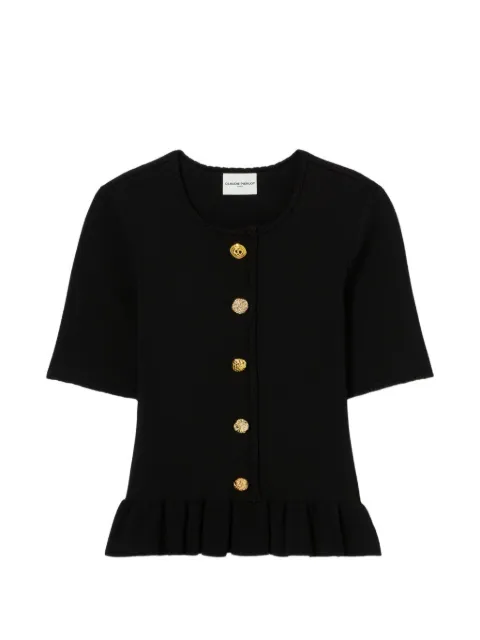 Claudie Pierlot Round neck knitted top Black CFPTO01190