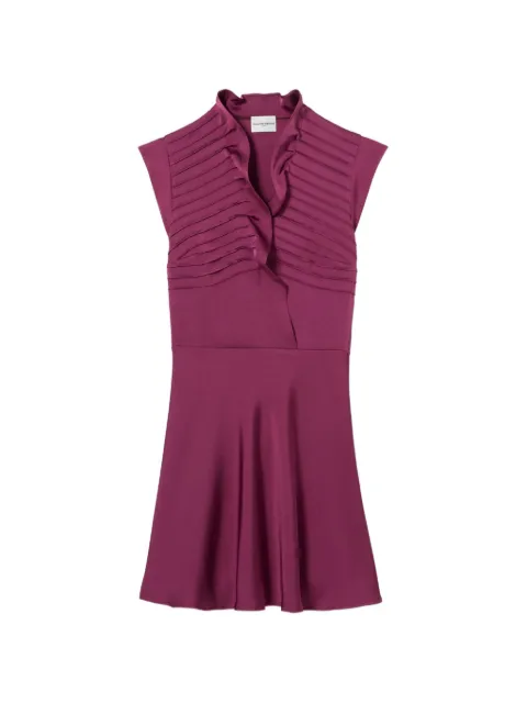 Claudie Pierlot Satin ruffle collar dress Purple CFPRO03174