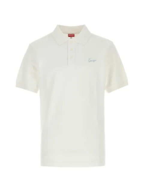 Kenzo Signature logo-embroidered piqué polo shirt White FG65PO1554PU