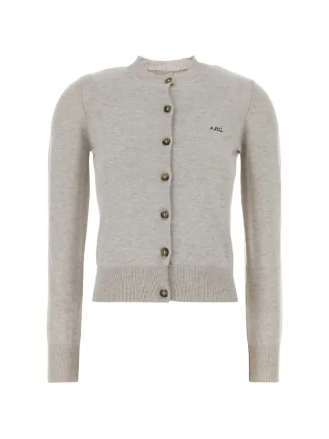 A.P.C. Rosa logo-embroidered cardigan Grey WVBEPF22346