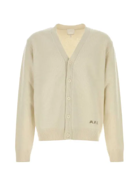 A.P.C. Kevin logo-embroidered cardigan Neutrals WOASWH22020