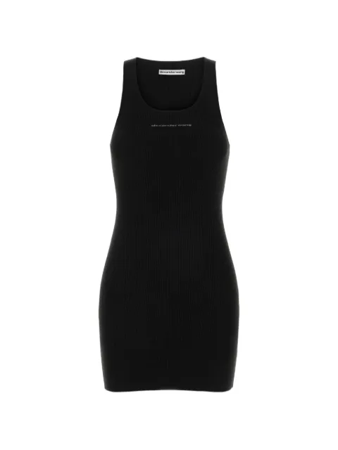 Alexander Wang logo-print ribbed mini dress Black 1KC3266024