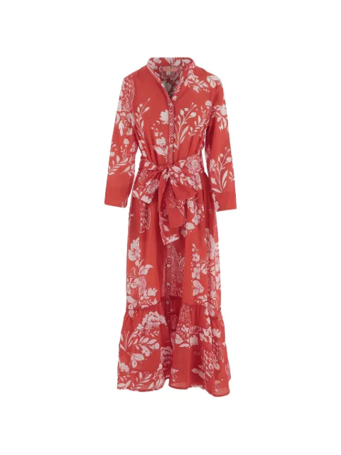 PEP'S floral-print ruffled midi dress Red KIMONO03RED