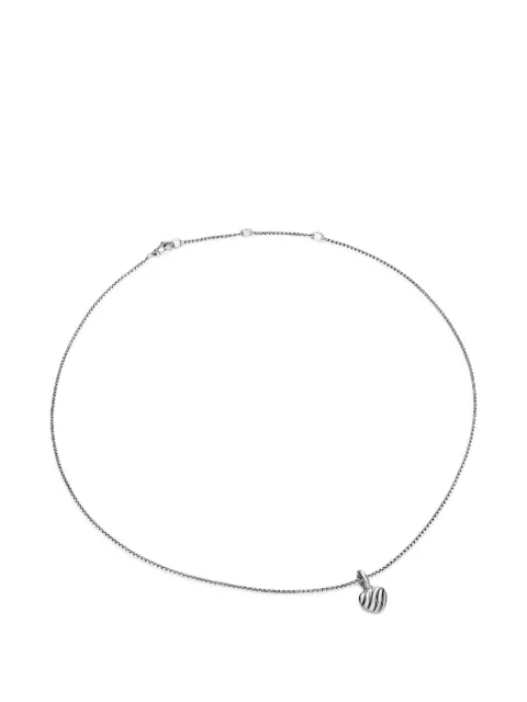 David Yurman petite Puffy Cable Heart necklace Silver N18977SS
