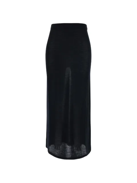 Semicouture Angie virgin wool knit midi skirt Black Y6WC61Y69