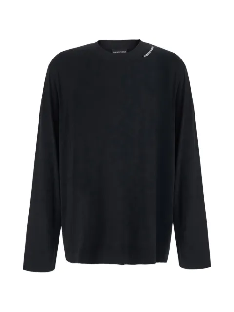 Emporio Armani logo-embroidered long-sleeve T-shirt Black EM006771AF13721UC001