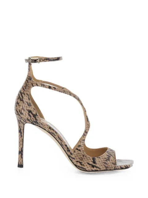 Jimmy Choo Azia snake-print heeled sandals Neutrals AZIA95GNZCHAI