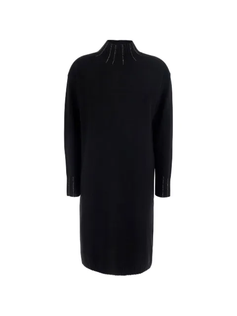 Fabiana Filippi mini bead-embellished high-neck dress Black ABD216F121M281825