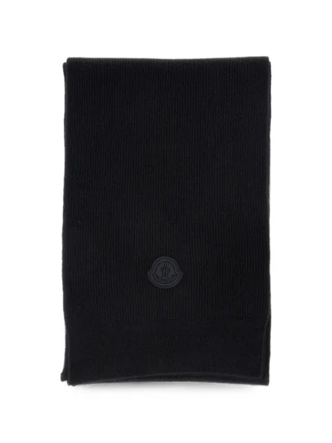 Moncler logo-patch ribbed scarf Black 3C00001M4281999