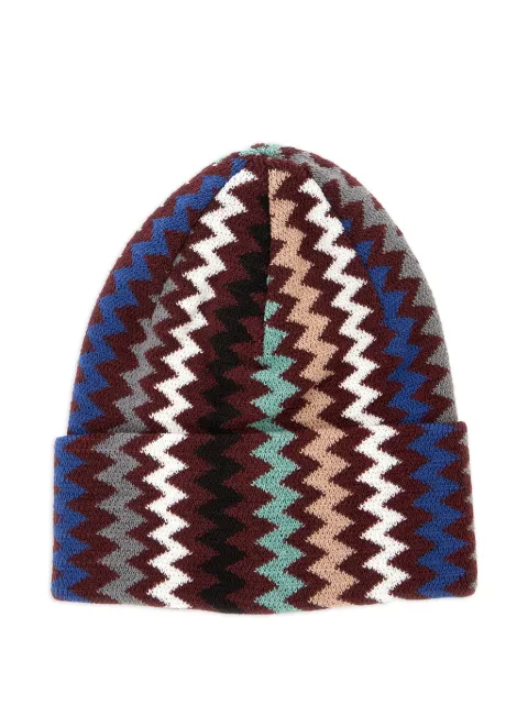 Missoni zigzag-knit beanie hat Brown CPRAWMUA777