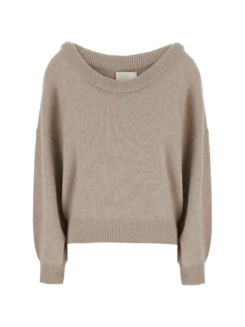 Lisa Yang Doria ribbed-trim off-shoulder sweater Neutrals 2026426SA