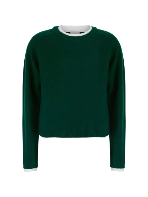 Semicouture Sarah layered-detail raglan-sleeve sweater Green Y6WH41S59