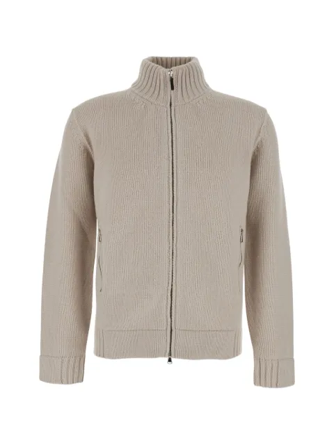 Kangra zip-up ribbed-trim cardigan Neutrals 42100902012