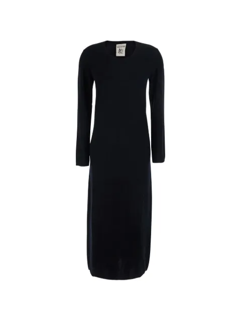 Semicouture Brenda fine-knit long-sleeve midi dress Black Y6WH16Y69
