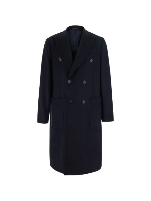 Emporio Armani double-breasted peak-lapel coat Blue EM000350TE23341U