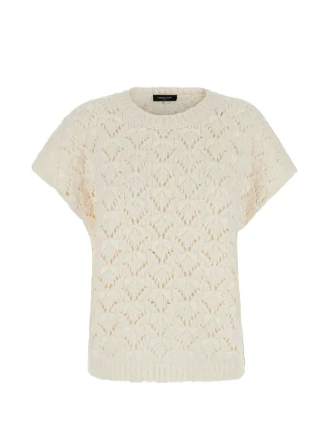 Fabiana Filippi pointelle-knit short-sleeve sweater White MAD216F101M3150000