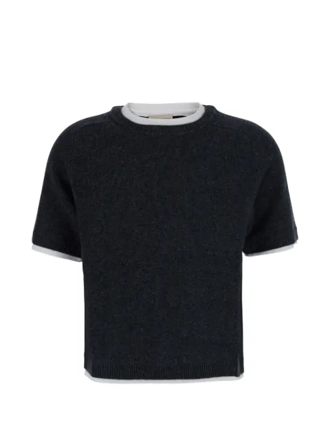 Semicouture layered short-sleeve sweater Grey Y6WH40Y47