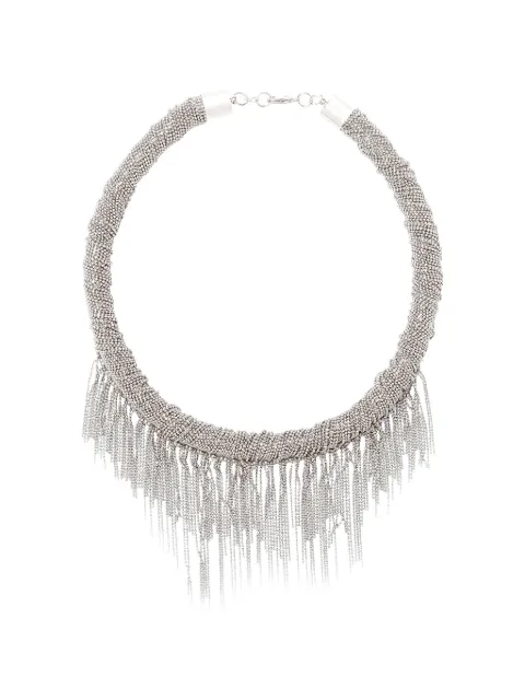 Fabiana Filippi Filo beaded fringe-detail necklace Silver BXD216A867M525