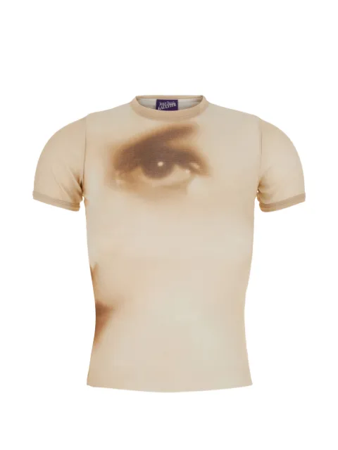 Jean Paul Gaultier eye-print mesh T-shirt Neutrals TO563M032P
