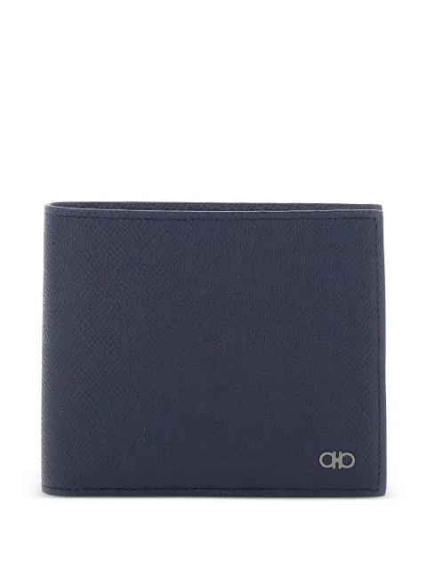 Ferragamo Gancini pebbled leather wallet Blue 661457