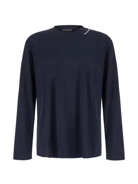 Emporio Armani logo-print long-sleeve T-shirt Blue EM006771AF