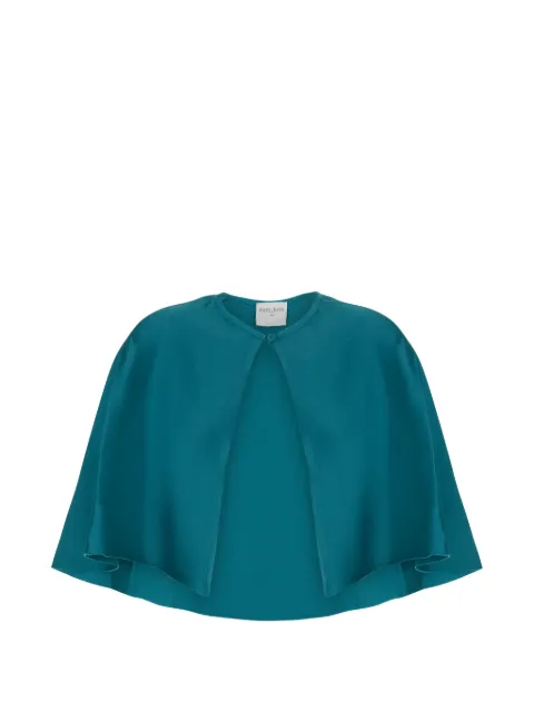 Forte Forte button-fastening cropped cape Blue 150656052