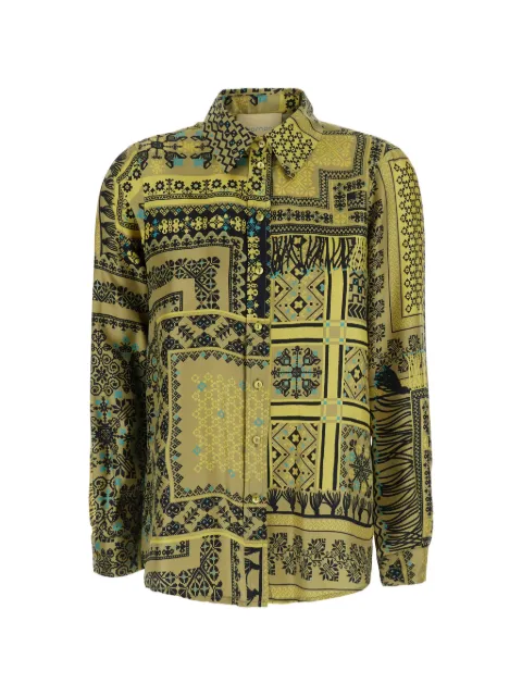 MOMONÌ Arles patchwork-print shirt Yellow 266MMOSH00126601MO7774