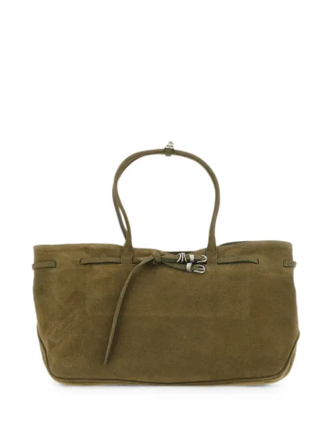 Marge Sherwood buckle-detail suede shoulder bag Green M26431SB12DARKOLIVESUEDE