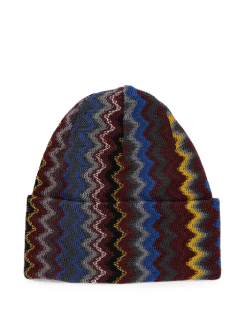 Missoni zigzag-knit beanie hat Blue CPRAWMUA776