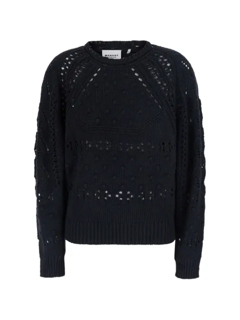 MARANT ÉTOILE Luce bobble-knit pointelle-trim sweater Black PU0938FAD3L02E