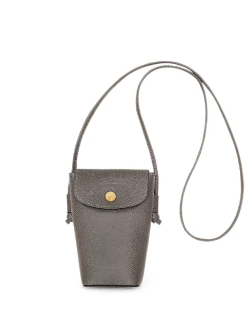 Longchamp Épure textured-leather mini bag Grey 34193HYZP55