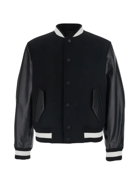Givenchy leather-sleeve bomber jacket Black BM01JM6Y43