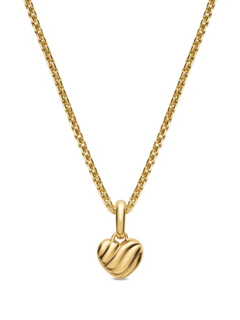 David Yurman petite Puffy Cable Heart amulet Gold D1897788