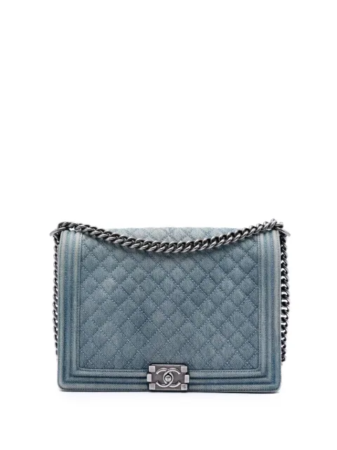 CHANEL Pre-Owned 2012-2013 Large Quilted Denim Boy Flap crossbody bag Blue YMZ5RZFHHI3V9OTZ